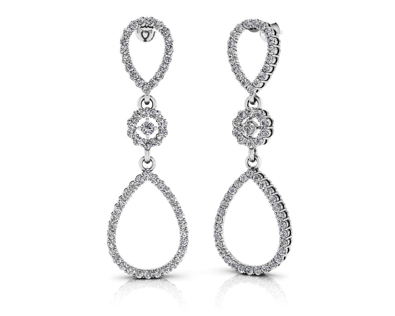 Designer Double Drop Diamond Earrings